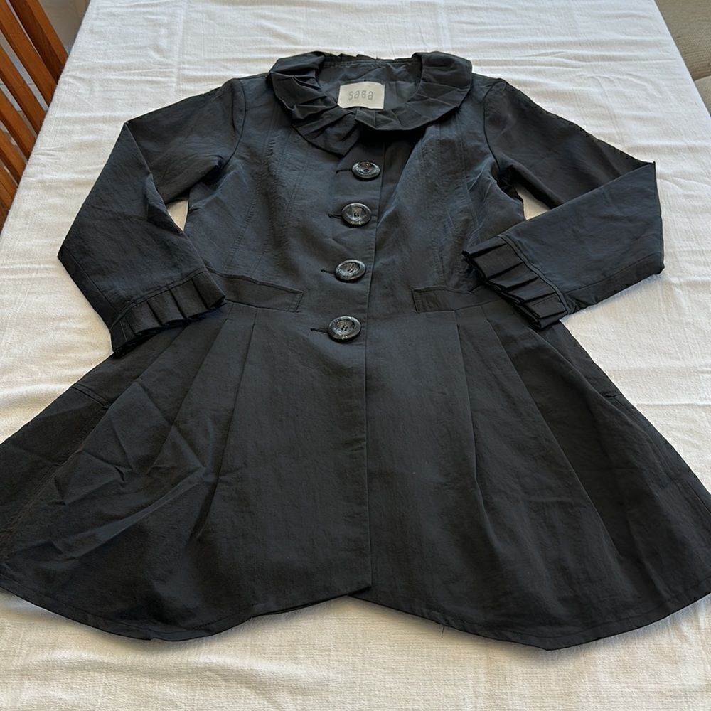 Saga women’s black ruffle jacket size 1 - Picture 12 of 15